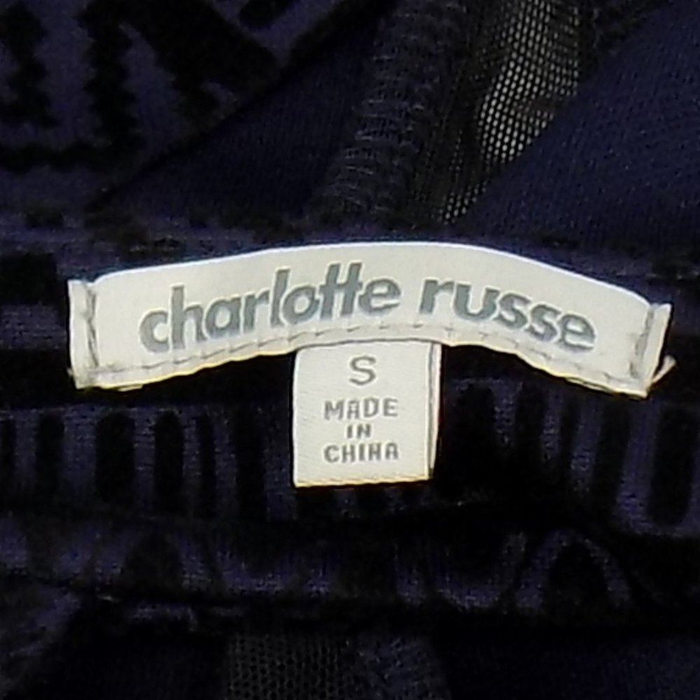 Charlotte Russe Mesh Panel V-Neck Open Back 3/4 Sleeve Dress Size Small - Picture 7 of 8